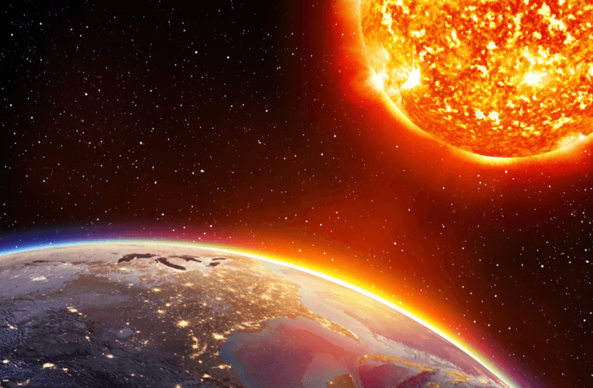 Earth and the sun.