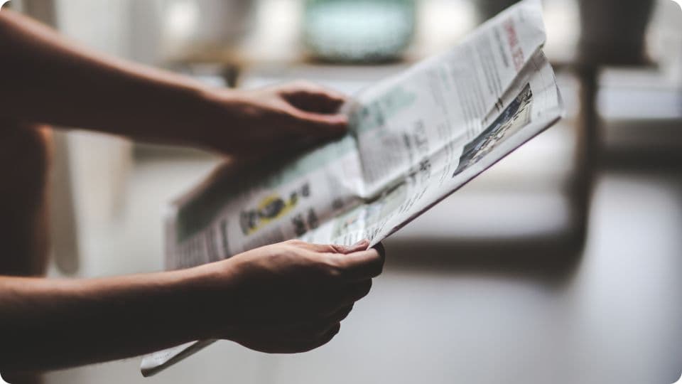 Newspaper representing climate debate