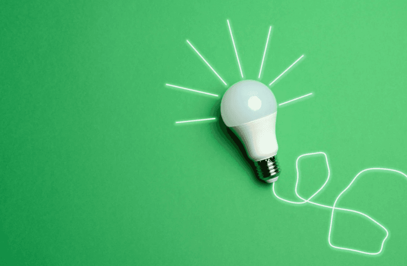 Lightbulb green background.