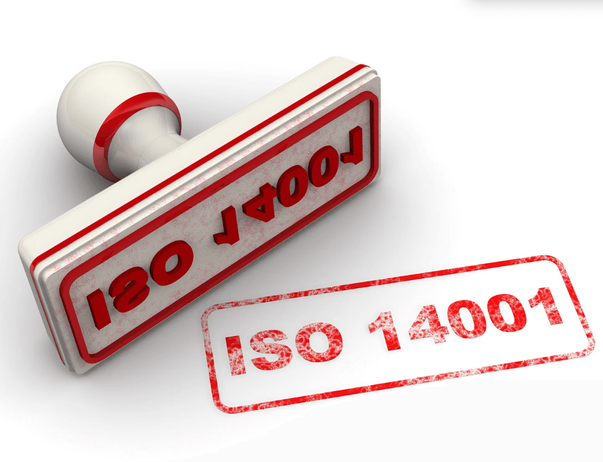 ISO 14001 stamp.