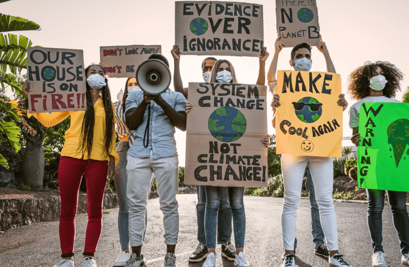 Klimatdemonstration.