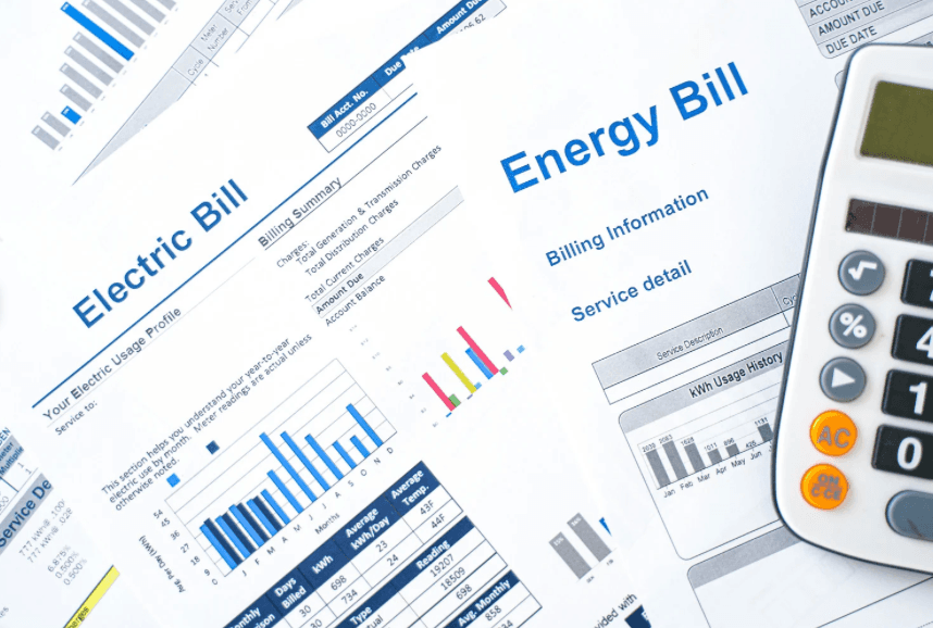 Energy and electricity bills.