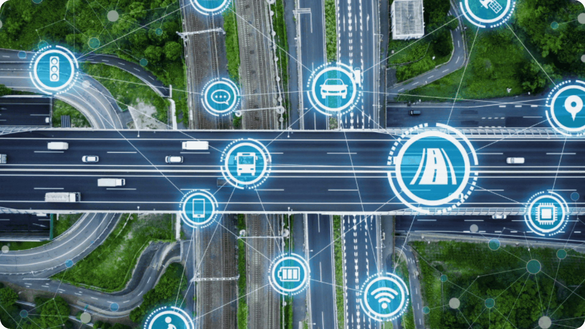 Roads and symbols.